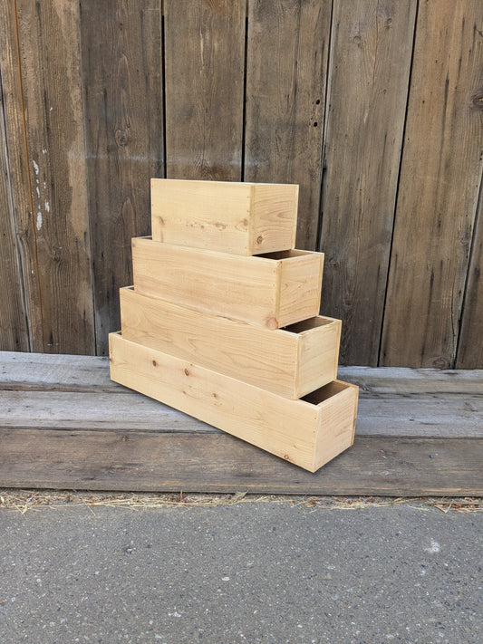 Traditional Straight Walled Rectangular Cedar Planter Box | 5 1/2" or 7 1/2" Tall