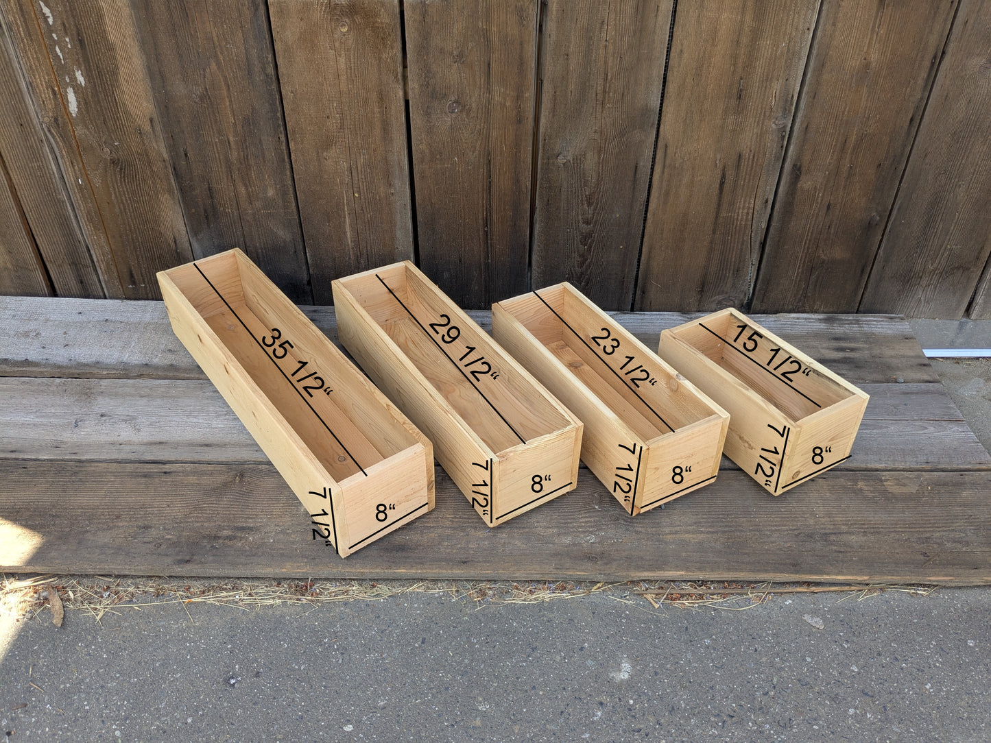 Traditional Straight Walled Rectangular Cedar Planter Box | 5 1/2" or 7 1/2" Tall