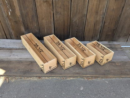 Traditional Straight Walled Rectangular Cedar Planter Box | 5 1/2" or 7 1/2" Tall