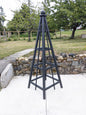 SALE - 6' Slate Stained Cedar Obelisk | 1 picket per side | sphere finial