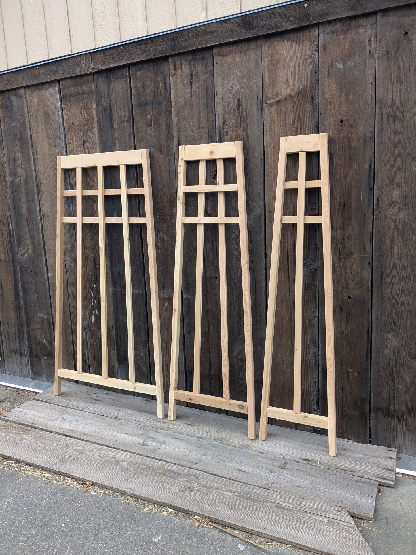 Cedar Trellis Arts & Crafts Influenced | Solid Western Red Cedar | Stainless Steel Assembly Hardware | 2 Heights & 3 Widths