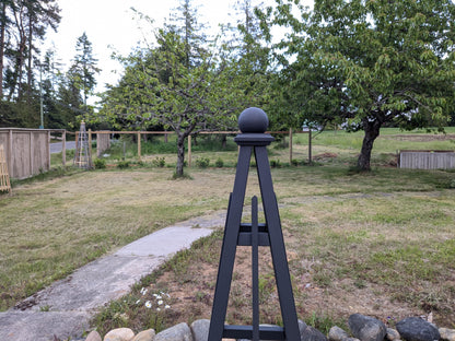 SALE - 6' Slate Stained Cedar Obelisk | 1 picket per side | sphere finial