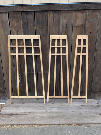 Cedar Trellis Arts & Crafts Influenced | Solid Western Red Cedar | Stainless Steel Assembly Hardware | 2 Heights & 3 Widths