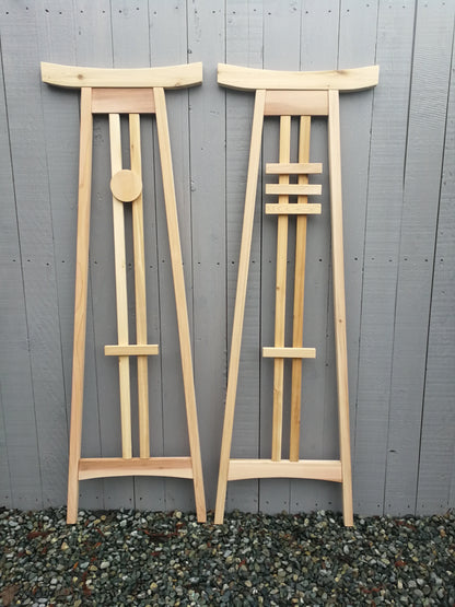 Cedar Trellis 24" Wide | East Asian Influenced | Solid Western Red Cedar | Stainless Steel Assembly Hardware | 2 styles & 4 Heights