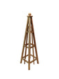 5' Select Cedar Garden Obelisk, 3 Rail Sphere Finial 16" Base