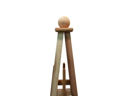 5' Select Cedar Garden Obelisk, 3 Rail Sphere Finial 16" Base