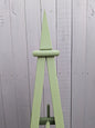 5' Select Cedar Garden Obelisk Moss Green Stain, 3 Rail Sphere or Spike Finial 16" Base