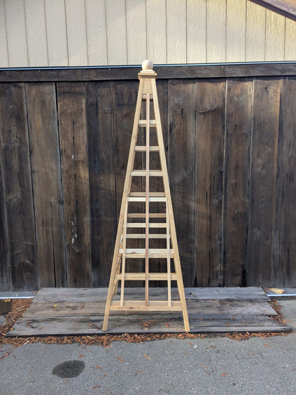 Factory Second | 8' Western Red Cedar Trellis Obelisk | Sphere Finial