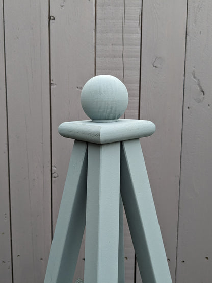 5' Solid Wood Obelisk | Natural or Solid Stains | 16" or 24" Base