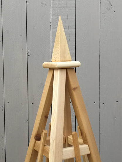 5' Solid Wood Obelisk | Natural or Solid Stains | 16" or 24" Base