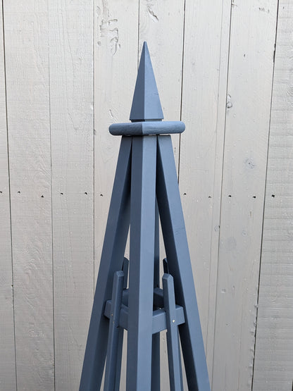 5' Solid Wood Obelisk | Natural Unstained or choice of 5 Solid Stain Colours | 16" or 24" Base