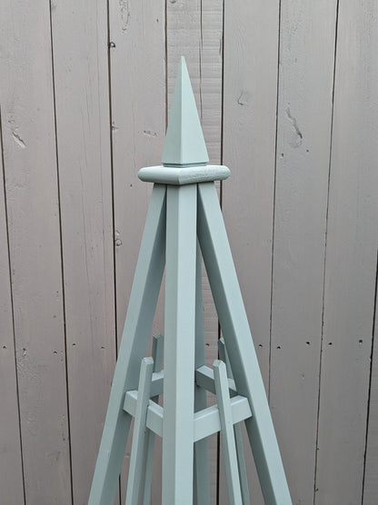 5' Solid Wood Obelisk | Natural or Solid Stains | 16" or 24" Base