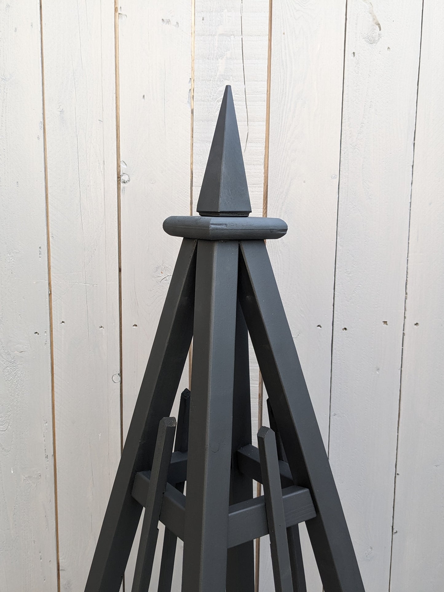 5' Solid Wood Obelisk | Natural or Solid Stains | 16" or 24" Base