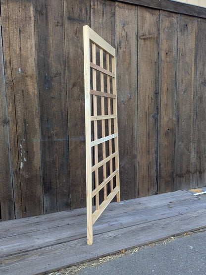 6' Cedar Trellis, 38" Wide | Full Grid | Arts & Craft / Prairie Style