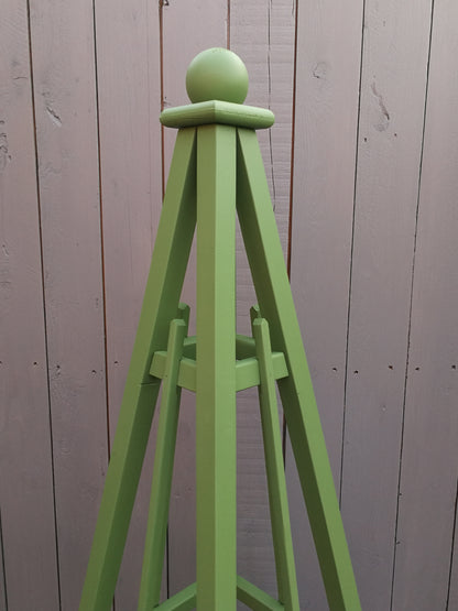 6' Solid Wood Obelisk | Natural Unstained or choice of 5 Solid Stain Colours | 24" Base