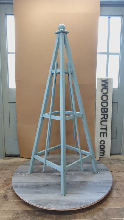 6' Solid Wood Obelisk | Natural Unstained or choice of 5 Solid Stain Colours | 24" Base