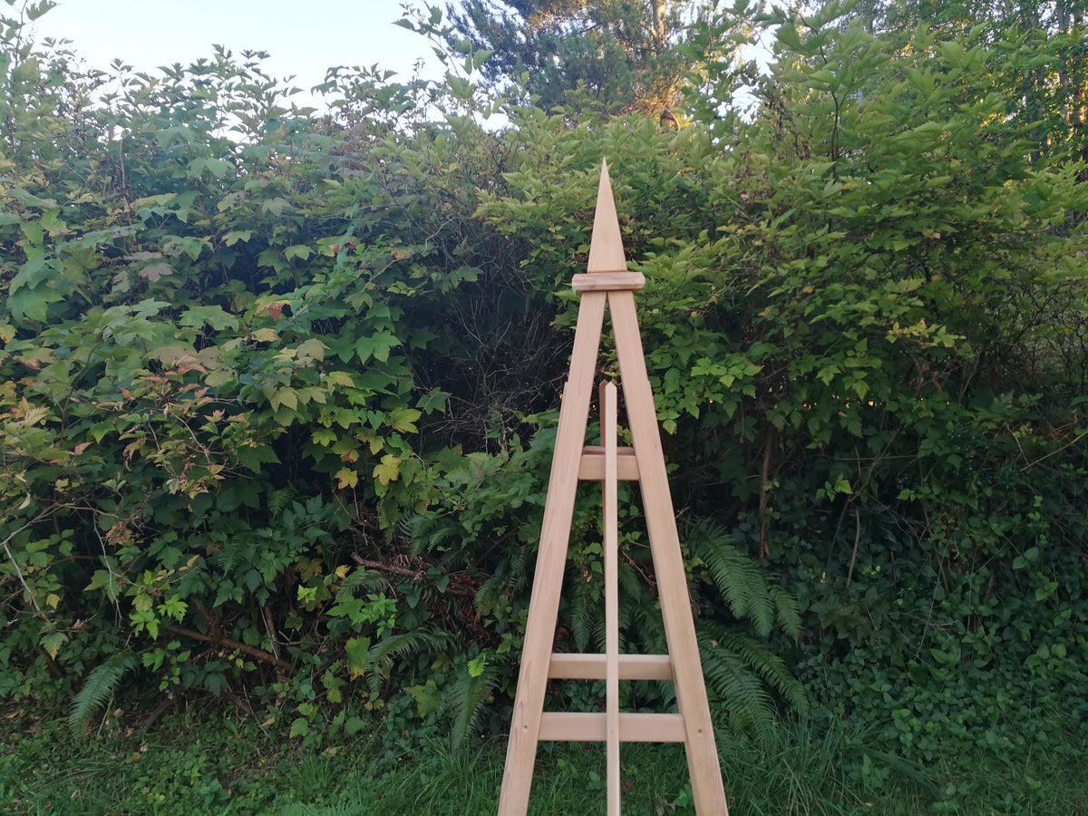6' Solid Premium Cedar Obelisk | Natural Unstained Western Red Cedar Obelisk | 24" Base with Sphere or Spire Finial